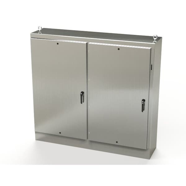 3 Point Latch with Coinproof/Padlock Handle Electrical Enclosures, 72 in H, 18 in D, 77-3/4 in W